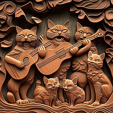 3D model Cat Concert (STL)